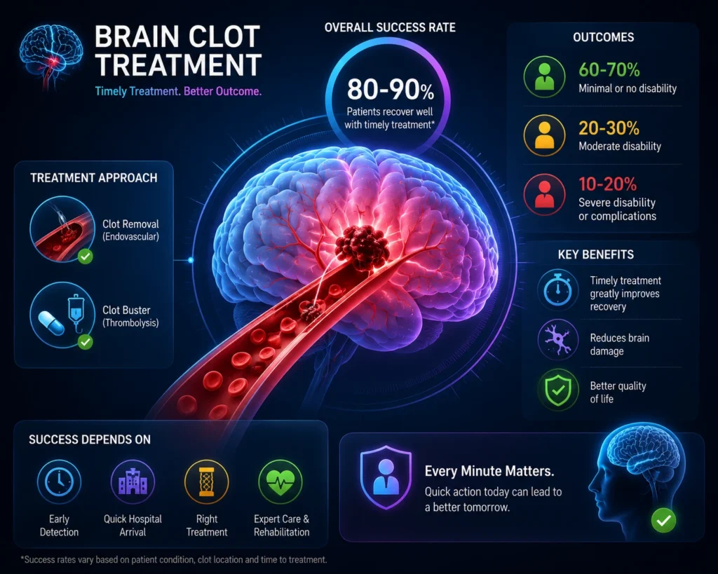 Is the brain clot surgery successful Neurology specialist hospital in Delhi