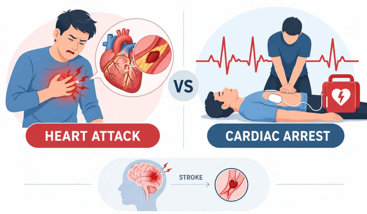heart attack vs cardiac arrest
